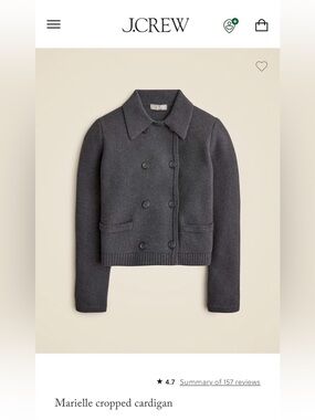 J. Crew Black Double-Breasted Knit Cardigan Jacket